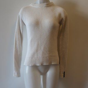 ASKKNY White Knit Sweater With Black Piping Sweater S *